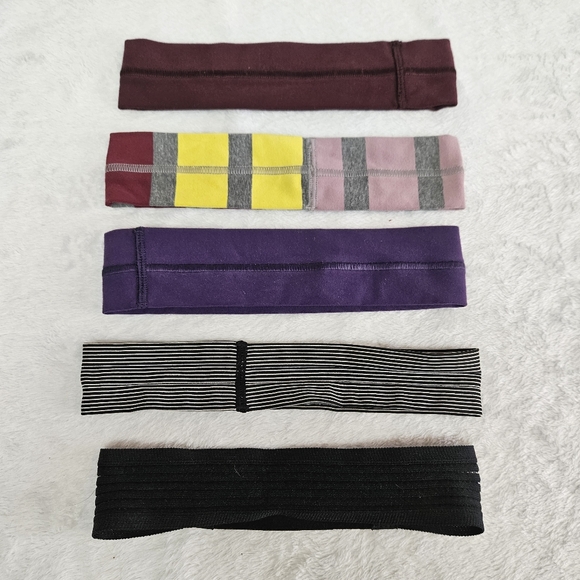 Lot of 5 Lululemon and Under Armour Athletic Headbands Multicolored - Picture 2 of 2